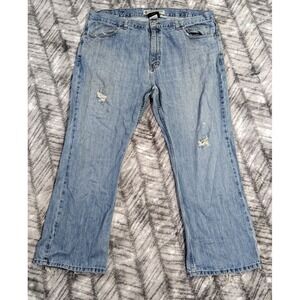 Harley Davidson Jeans Men's 42 X 29 Relaxed Straight Loose Denim Distressed